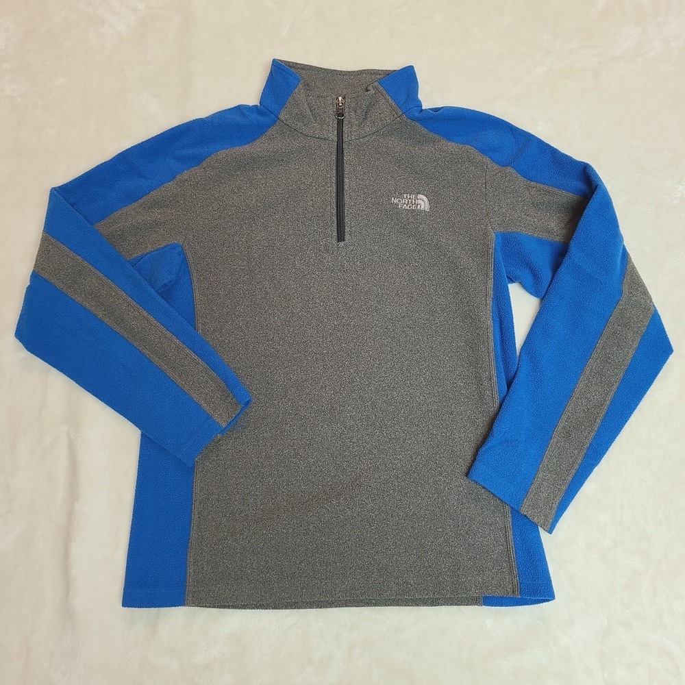 The North Face Men's 1/4 Quarter Zip Fleece Pullover Size L 14/16 Gray Outdoors